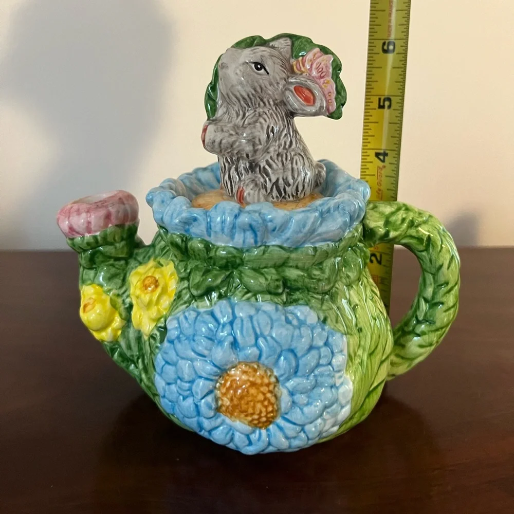 Blue Decorative Rabbit Teapot - Picture 4 of 7